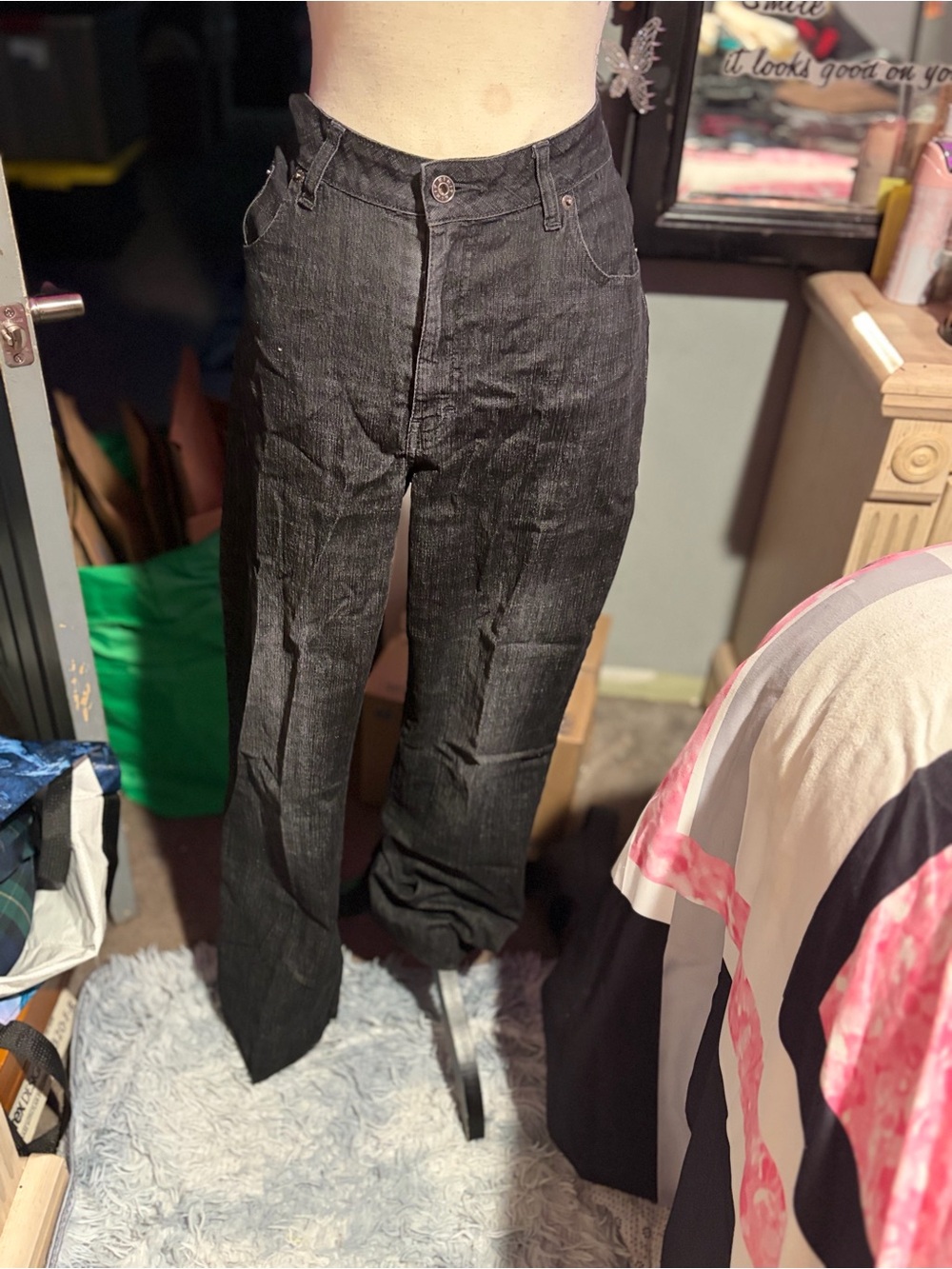 NWOT High-Rise Black Straight-Leg Jeans-14